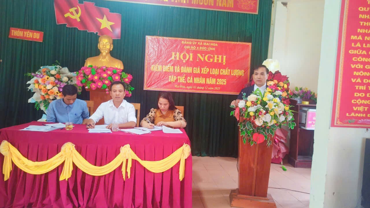 Đảng ủy xã Mai Hoa hoàn thành kiểm điểm, đánh giá và phân loại 39 Đảng bộ, chi bộ trực thuộc năm 2025