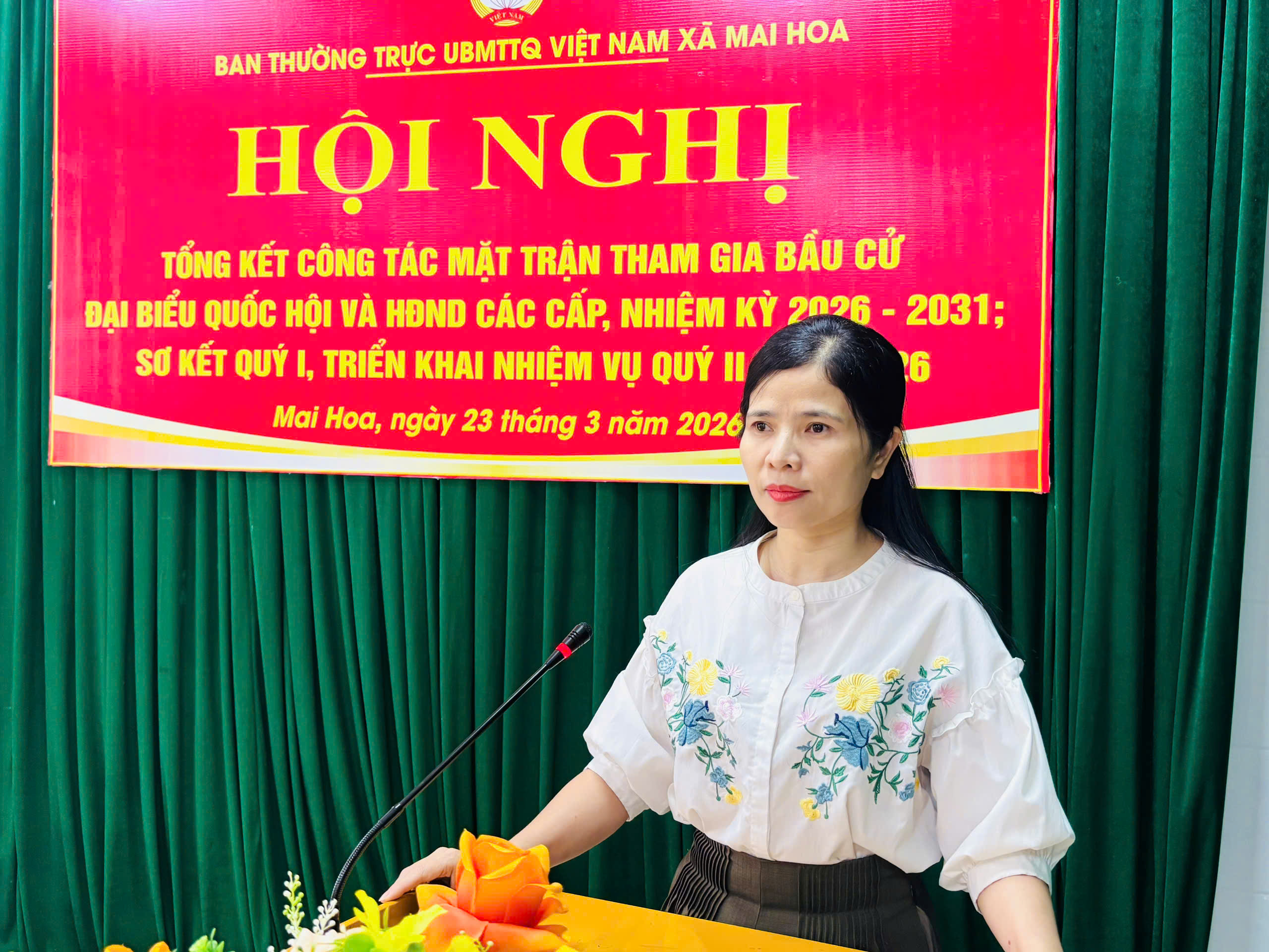 Ủy ban MTTQ xã Mai Hoa tổng kết công tác Mặt trận tham gia bầu cử 