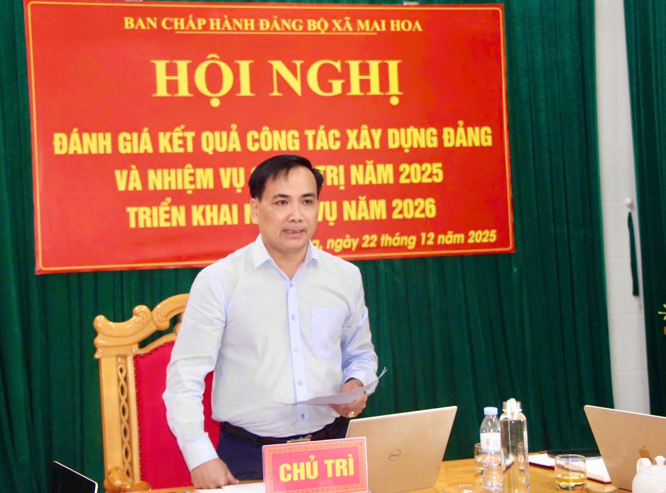 BCH Đảng bộ xã Mai Hoa đánh giá kết quả công tác xây dựng Đảng và nhiệm vụ chính trị năm 2025