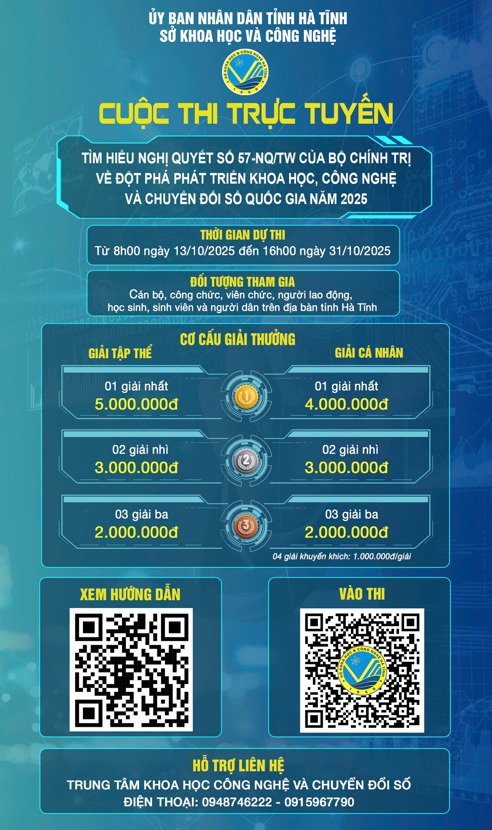 Cuộc thi trực tuyến " Tìm hiểu Nghị quyết số 57-NQ/TW"