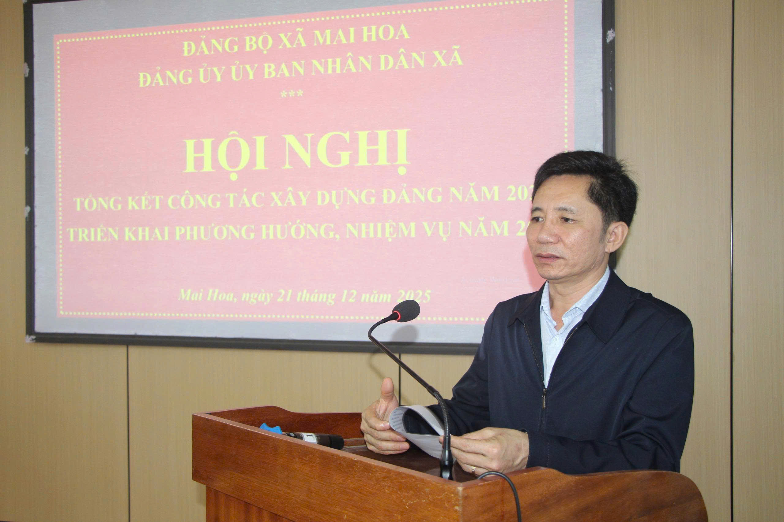 Đảng uỷ UBND xã Mai Hoa tổng kết công tác xây dựng Đảng và thực hiện nhiệm vụ chính trị năm 2025