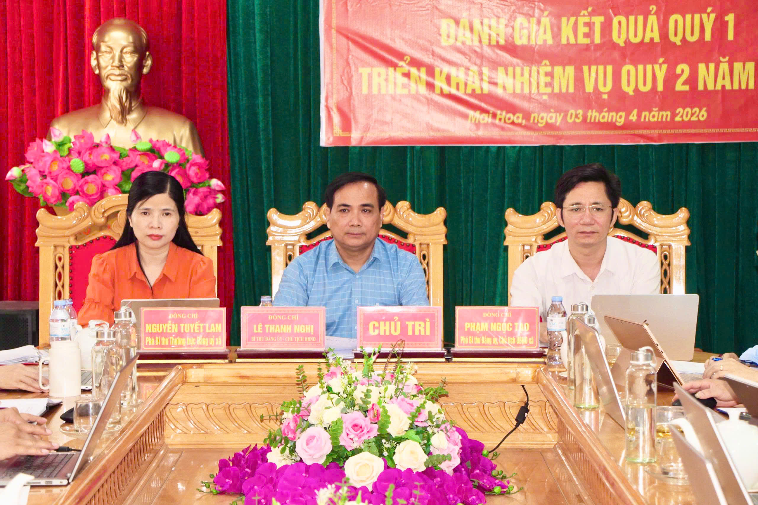 BCH Đảng ủy xã Mai Hoa đánh giá kết quả phát triển kinh tế - xã hội, quốc phòng - an ninh và xây dựng Đảng Quý I năm 2026.