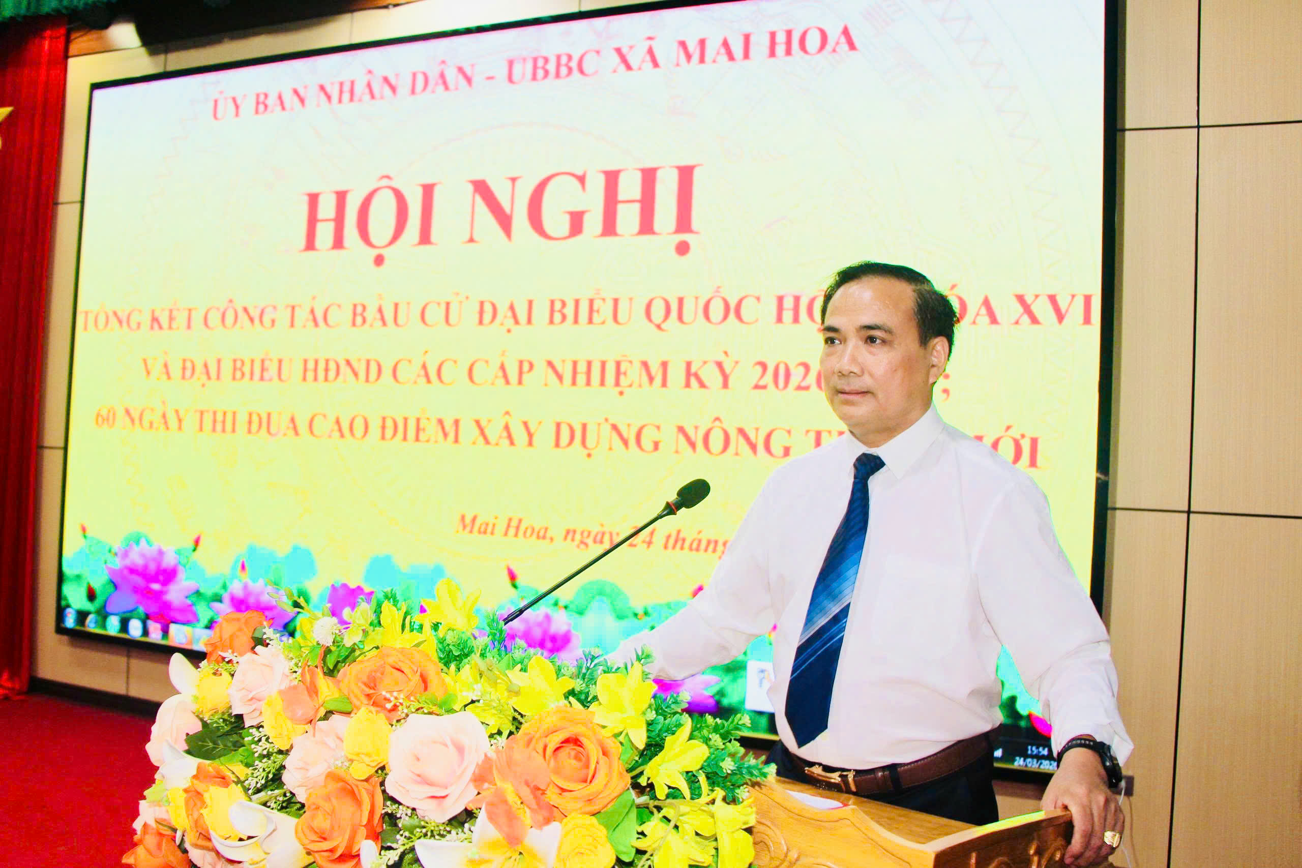 xã Mai Hoa tổng kết bầu cử Đại biểu Quốc hội khóa XVI và HĐND các cấp nhiệm kỳ 2026 -2031 và 60 ngày cao điểm xây dựng NTM