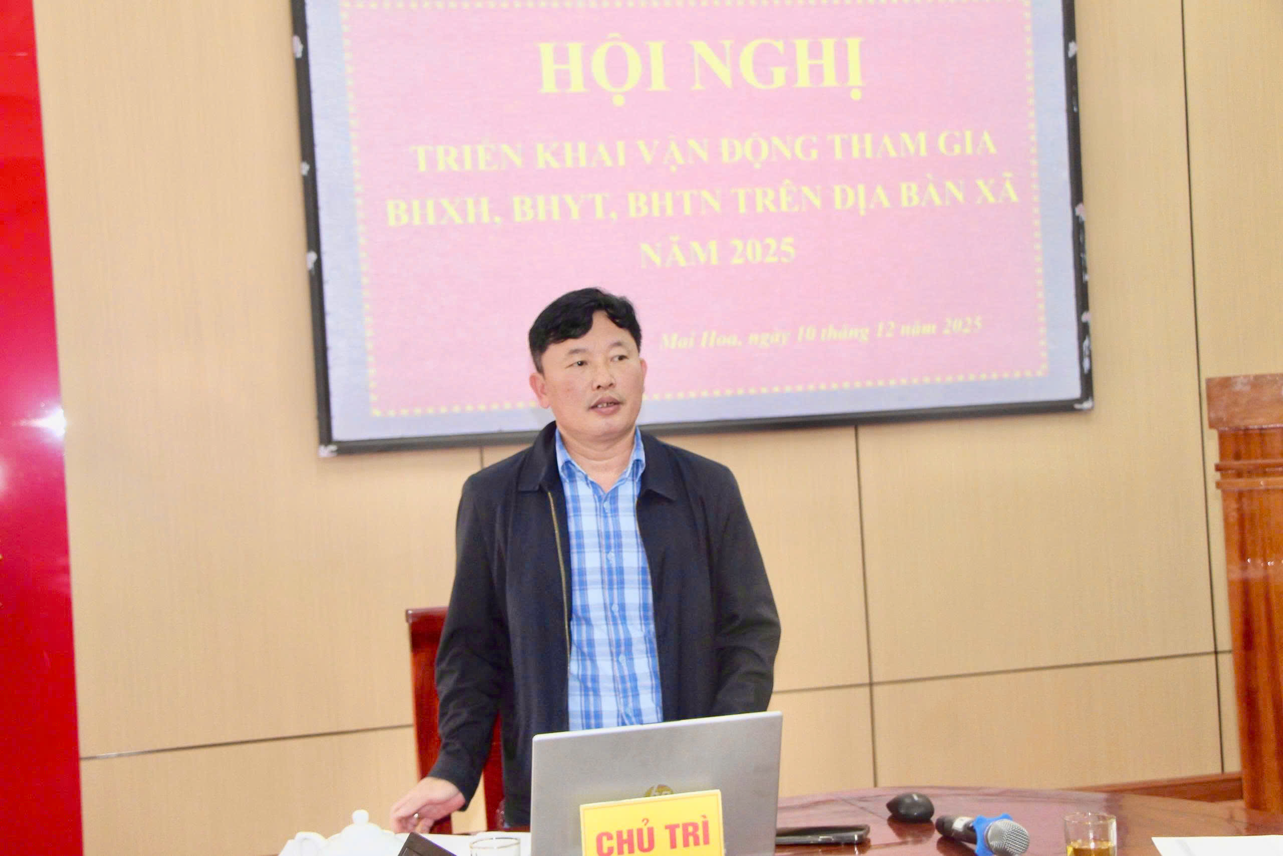 Xã Mai Hoa – Hà Tĩnh họp triển khai vận động các đối tượng tham gia BHYT, BHXH, BHTN đợt cao điểm cuối năm 2025.