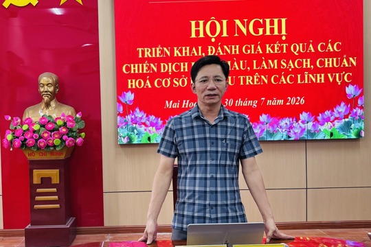UBND xã Mai Hoa tổ chức Hội nghị triển khai các chiến dịch làm giàu, làm sạch, chuẩn hoá Cơ sở dữ liệu các lĩnh vực. 