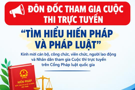 V/v đôn đốc tham gia Cuộc thi trực tuyến trên Cổng Pháp luật quốc gia Tìm hiểu Hiến pháp và pháp luật