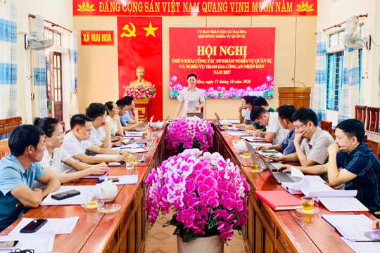 xã Mai Hoa triển khai nhiệm vụ công tác tuyển chọn, gọi công dân nhập ngũ và khám sơ tuyển sức khỏe nghĩa vụ quân sự năm 2027.