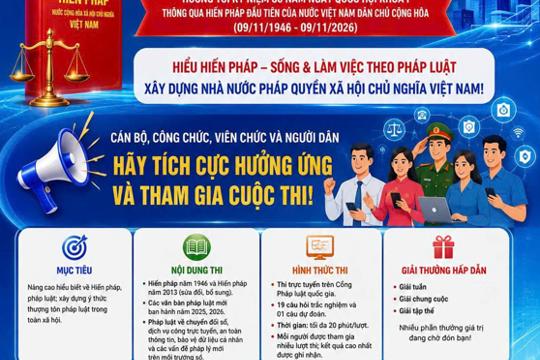 Hưởng Ứng Lan Tỏa Cuộc Thi Trực Tuyến Trên Cổng Pháp Luật Quốc Gia “Tìm Hiểu Hiến Pháp Và Pháp Luật trong kỷ nguyên số”