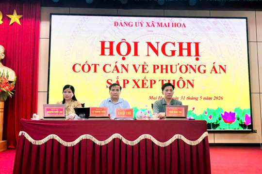 Xã Mai Hoa tổ chức các hội nghị lấy ý kiến thống nhất phương án sắp xếp thôn.