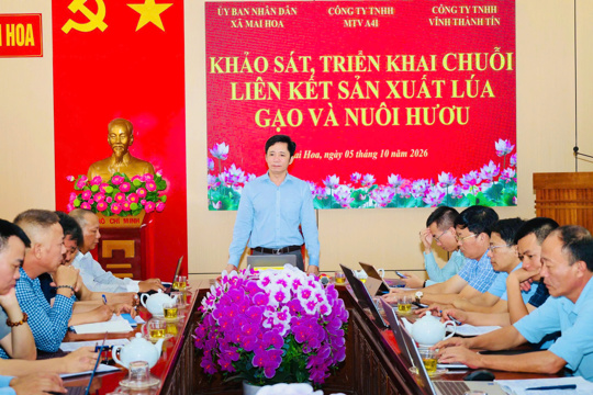 UBND xã Mai Hoa làm việc với doanh nghiệp về phát triển chuỗi liên kết nông nghiệp 