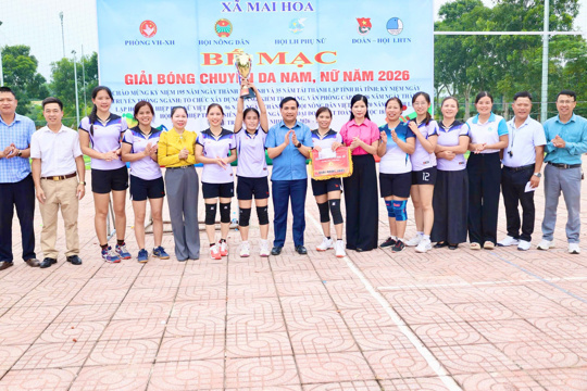 Sôi nổi giải bóng chuyền Nam, nữ xã Mai Hoa năm 2026