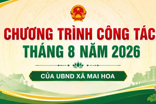 Chương trình công tác tháng 8 năm 2026
