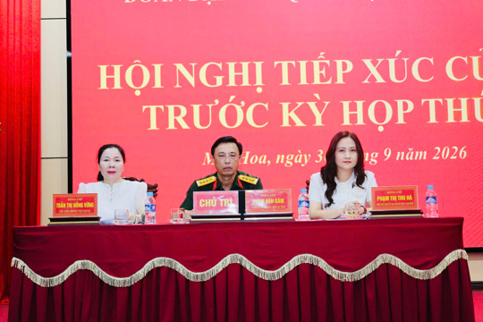 Đoàn ĐBQH tỉnh Hà Tĩnh tiếp xúc cử tri các xã Mai Hoa, Thượng Đức và Vũ Quang.