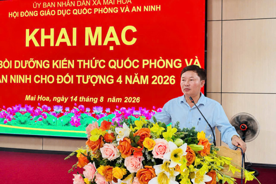 Xã Mai Hoa bồi dưỡng kiến thức quốc phòng và an ninh cho đối tượng 4 