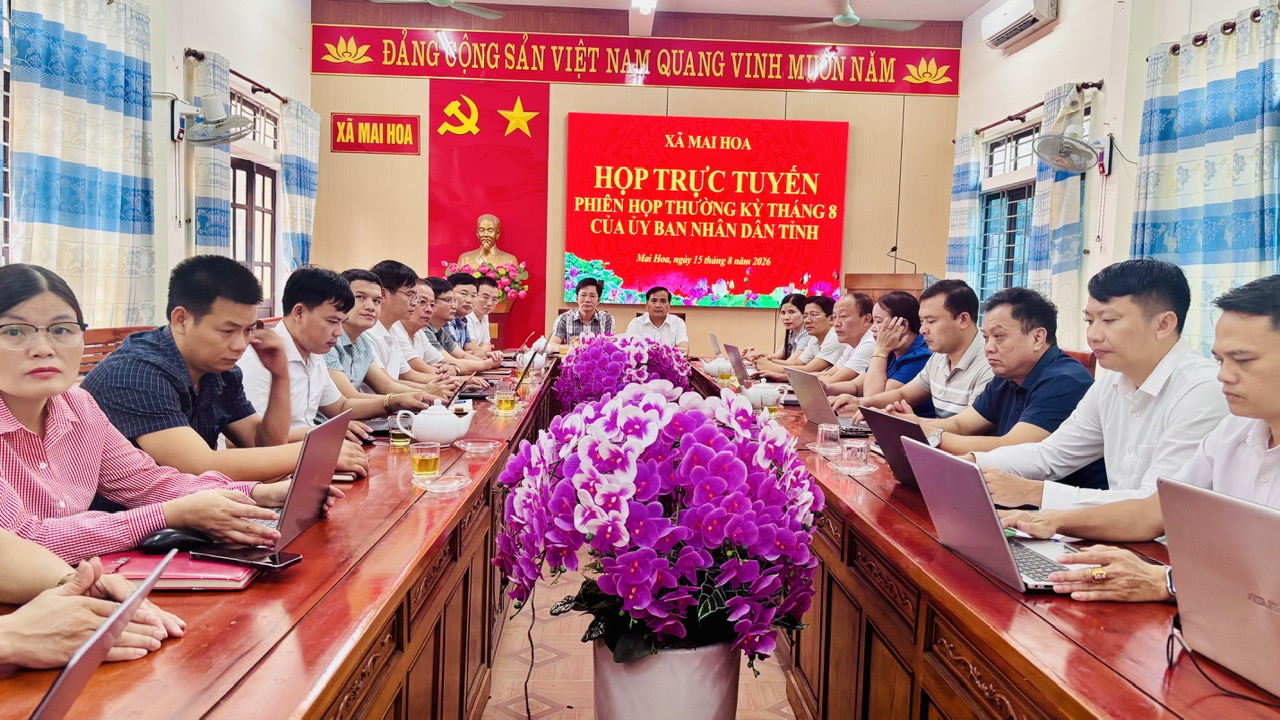 Xã Mai Hoa tham dự trực tuyến phiên họp thường kỳ tháng 8 của UBND tỉnh
