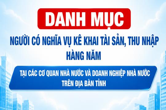 Quyết định ban hành Danh mục người có nghĩa vụ kê khai tài sản, thu nhập hằng năm tại các cơ quan nhà nước và doanh nghiệp nhà nước trên địa bàn tỉnh Hà Tĩnh