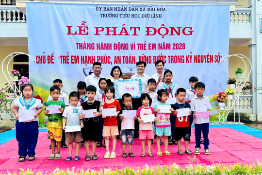  Xã Mai Hoa tổ chức Lễ phát động Tháng hành động vì trẻ em năm 2026 