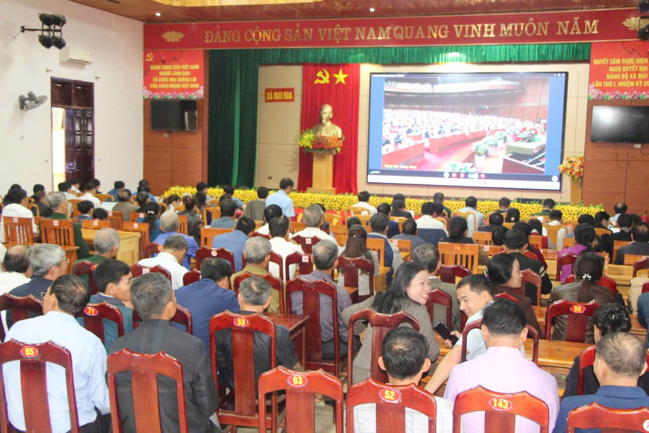 Xã Mai Hoa tổ chức 4 điểm cầu trực tuyến Hội nghị toàn quốc nghiên cứu, học tập, quán triệt và triển khai thực hiện Nghị quyết Đại hội XIV của Đảng