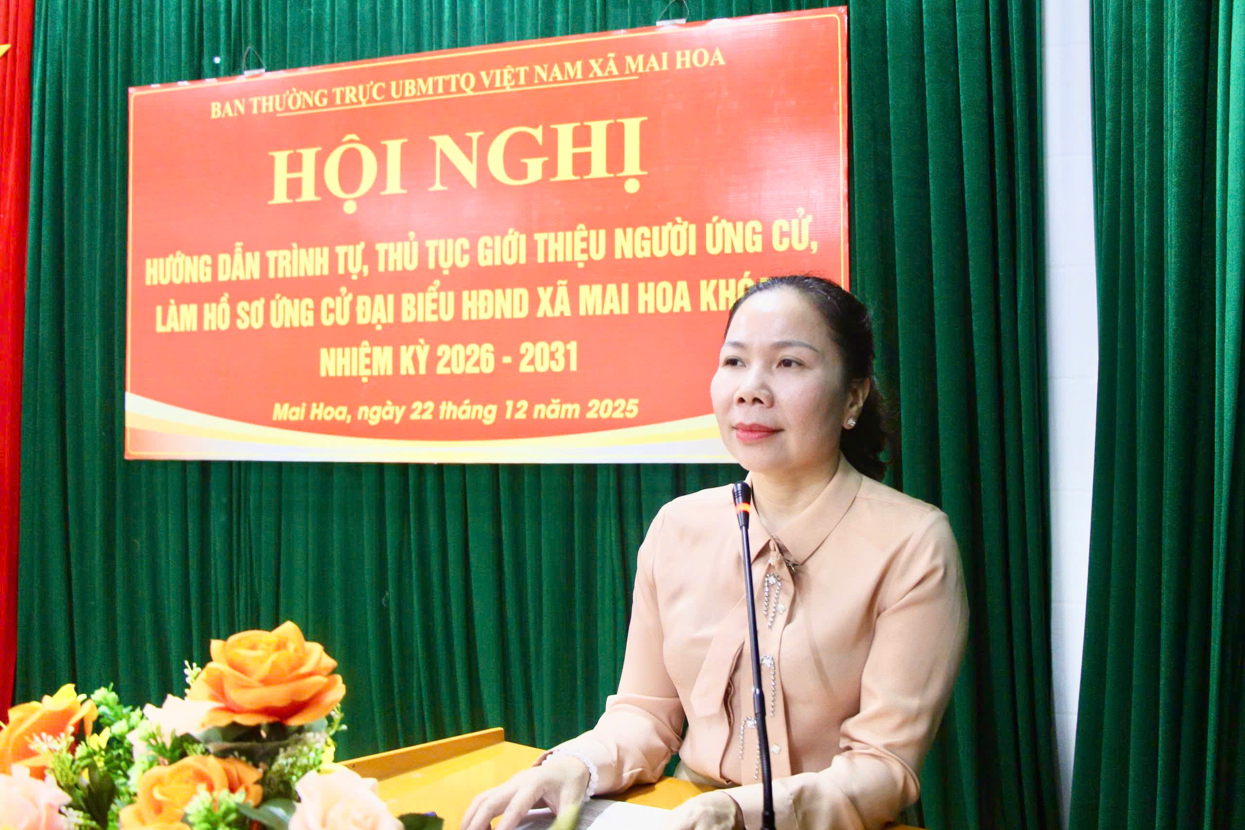 UBMTTQ xã Mai Hoa hướng dẫn thủ tục làm hồ sơ về quy trình giới thiệu người ứng cử Đại biểu HĐND xã.