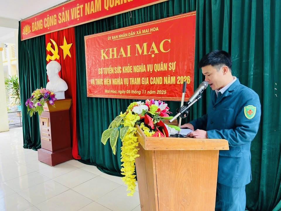 Xã Mai Hoa tổ chức khai mạc sơ tuyển sức khỏe nghĩa vụ Quân sự và thực hiện nghĩa vụ tham gia Công an nhân dân năm 2026